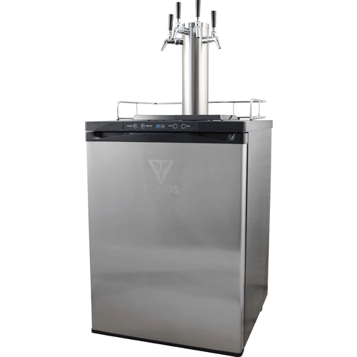 KOMOS® Wine Kegerator with Intertap Stainless Steel Faucets - Front diagonal view