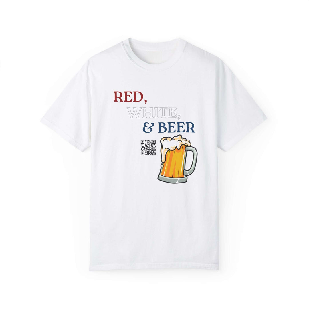 Unisex Garment-Dyed "Red White & Beer" T-shirt
