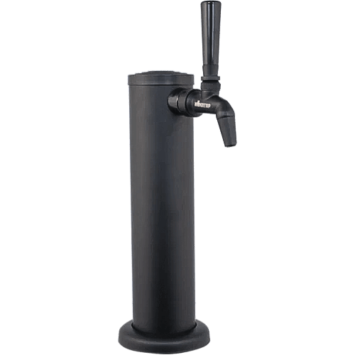 KOMOS® Kegerator with NukaTap Matte Black Stainless Faucets - Black tower with black faucet and 1 Tap Handle