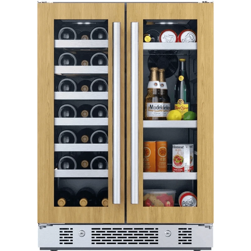 24-Inch Beverage Center, 21-Bottle, 64-Can Capacity, LED Lighting, Double Pane Glass